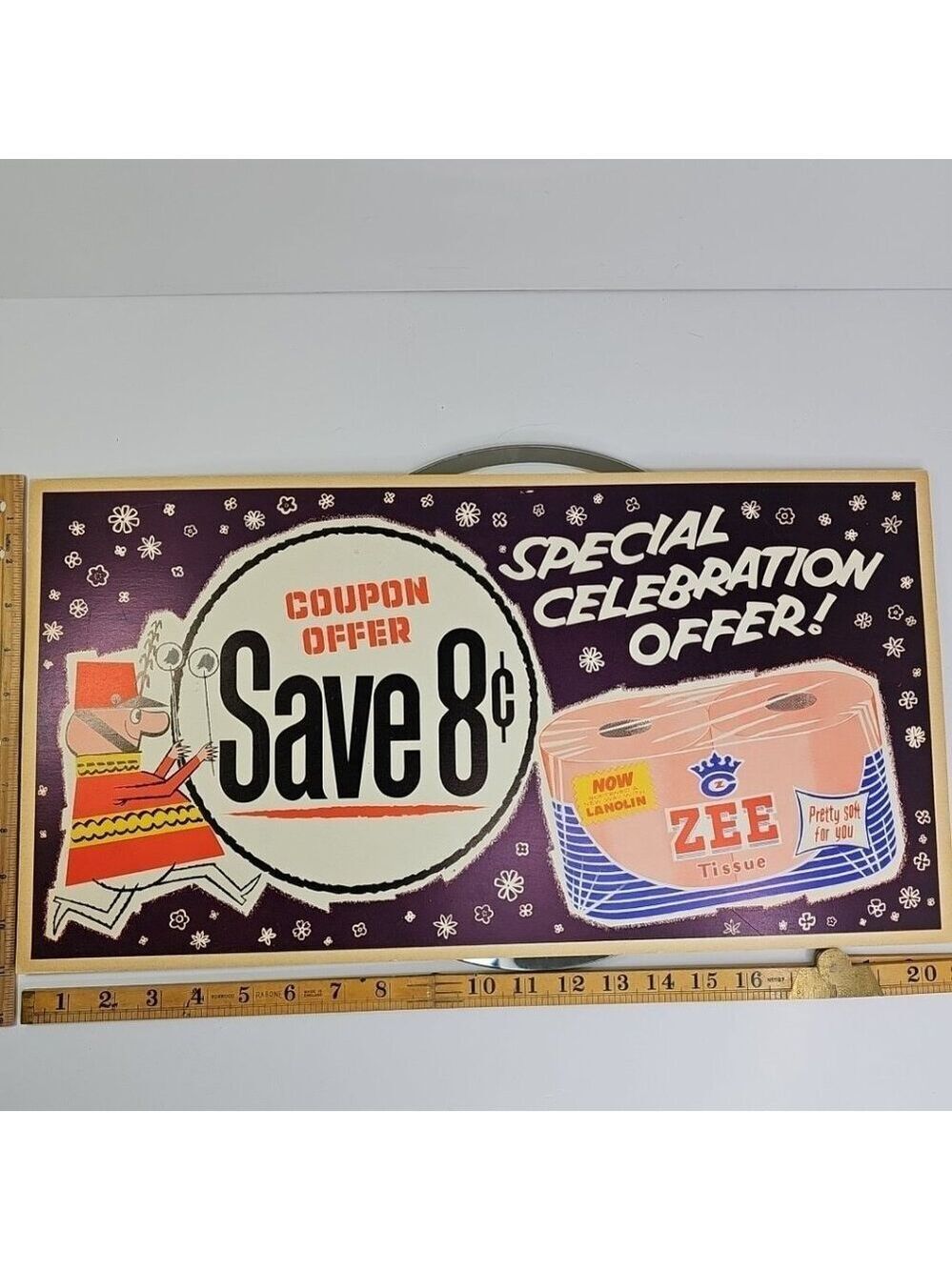 Vintage Advertising Sign 1950s - Zee Tissue Crown Zellerbach Canada Limited